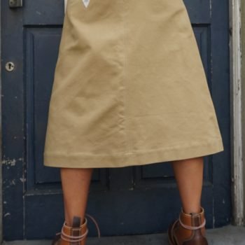 Ladies Catalan Skirt – Tan Japanese Gaberdine – (Only Size 14 Left)
