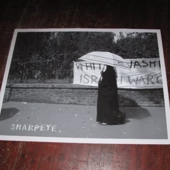 Free Palestine Protest Image Black & White Canvas Print
