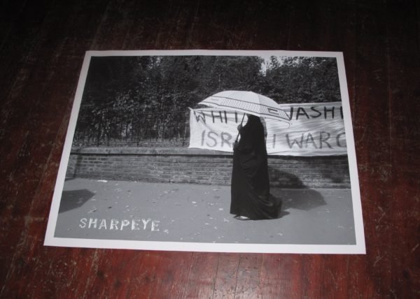 Free Palestine Protest Image Black & White Canvas Print