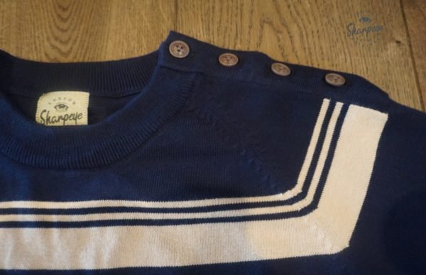 Ladies Naval Crew – Fine Gauge Summer Knit – Navy/Cream (Only size 12 Left)