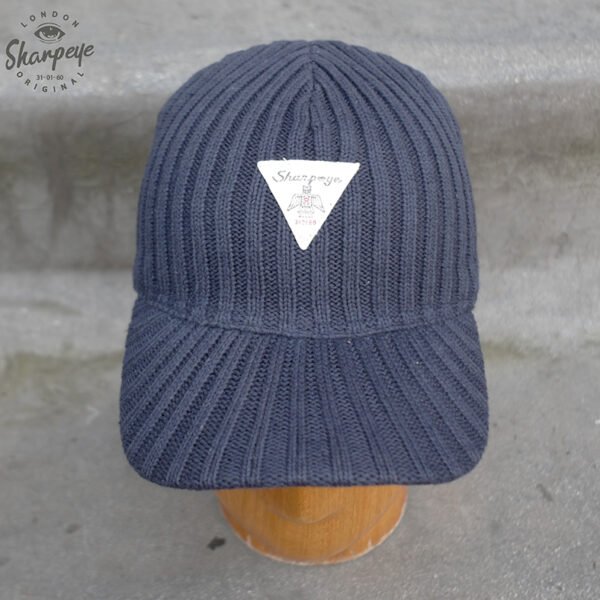 Ribbed Knitted Cap Navy