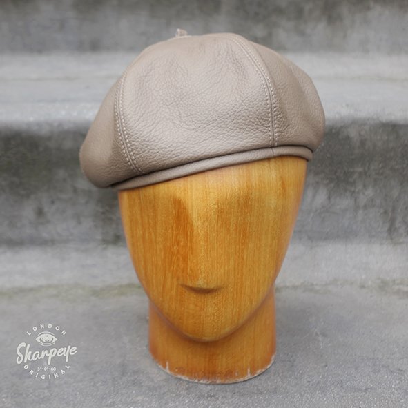 Leather Catalan Beret Taupe (only sizes 57 & 62 left)