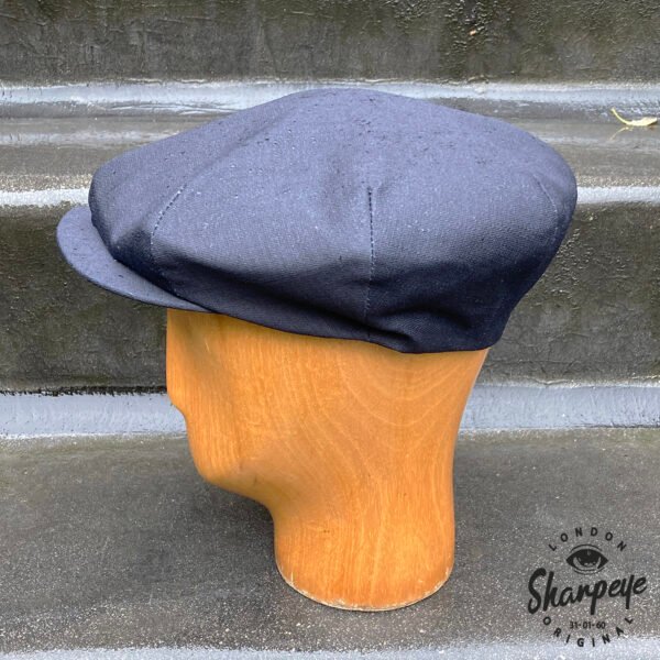 3 Point Ink Blue Serge De Nimes Engineer Cap - Over-Dyed - Shower Proof - Image 4