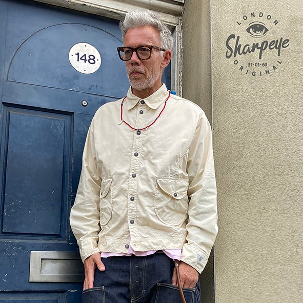 L'Roi Shirtjack - Vintage Cotton Ivory Herringbone