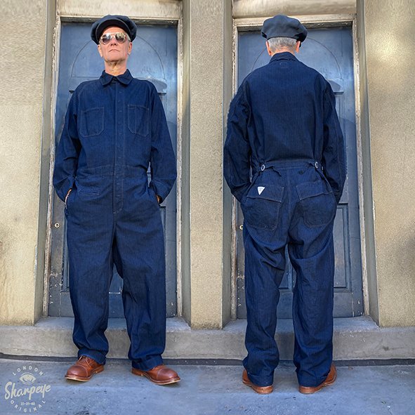 Utility Suit – 13oz Navy Over-dyed Japanese Herringbone Serge De Nimés – Limited Edition (only large & XXL left))